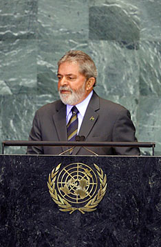 O Presidente brasileiro, Lu&iacute;s In&aacute;cio Lula da Silva